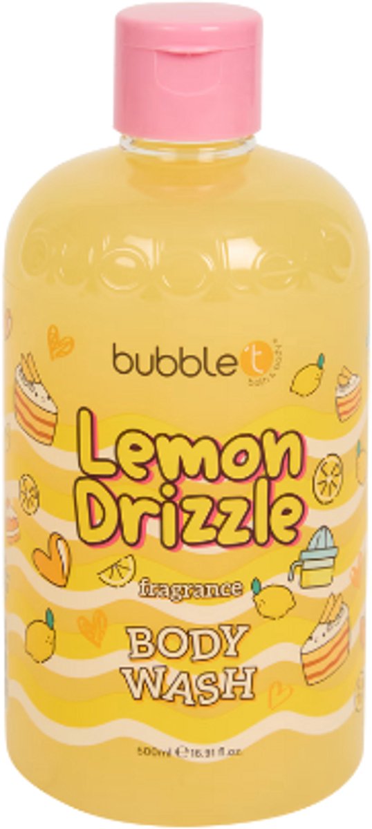 Bubble T Douchegel - Lemon Drizzle - Body Wash | 1x 500 ml - Verfrissende Geur van Citroen & Zoete Cake | Hydraterende Douchegel - Limited Edition 2025