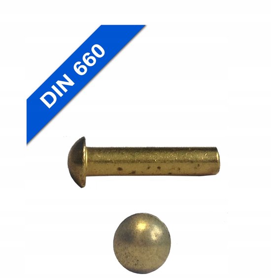 Rivets à tête Messing en laiton DIN 660 6x20 mm - 1 pièce | bol