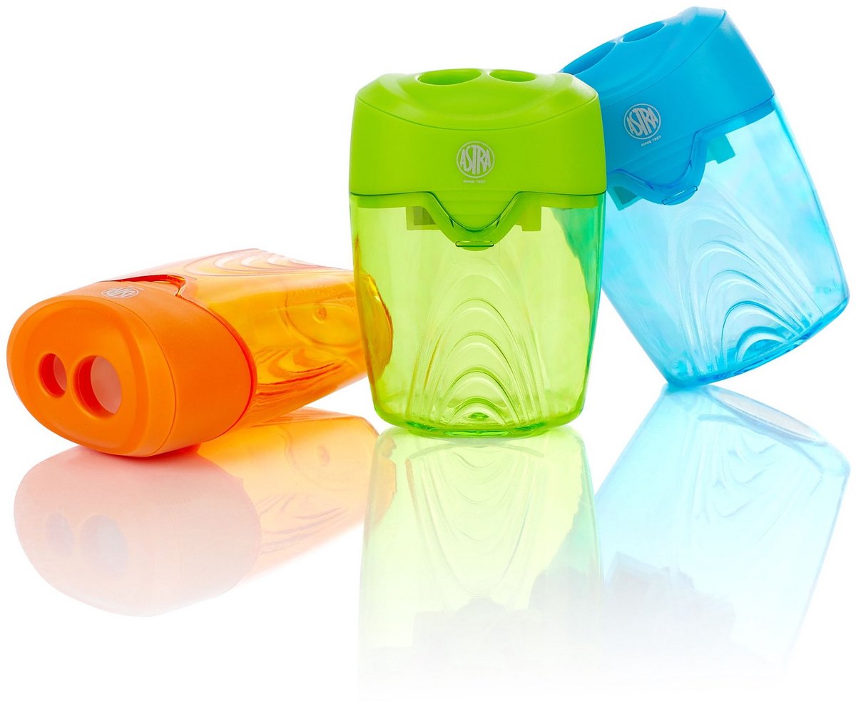 Wave Dubbele Puntenslijper met Opvangbakje - Mix Kleuren