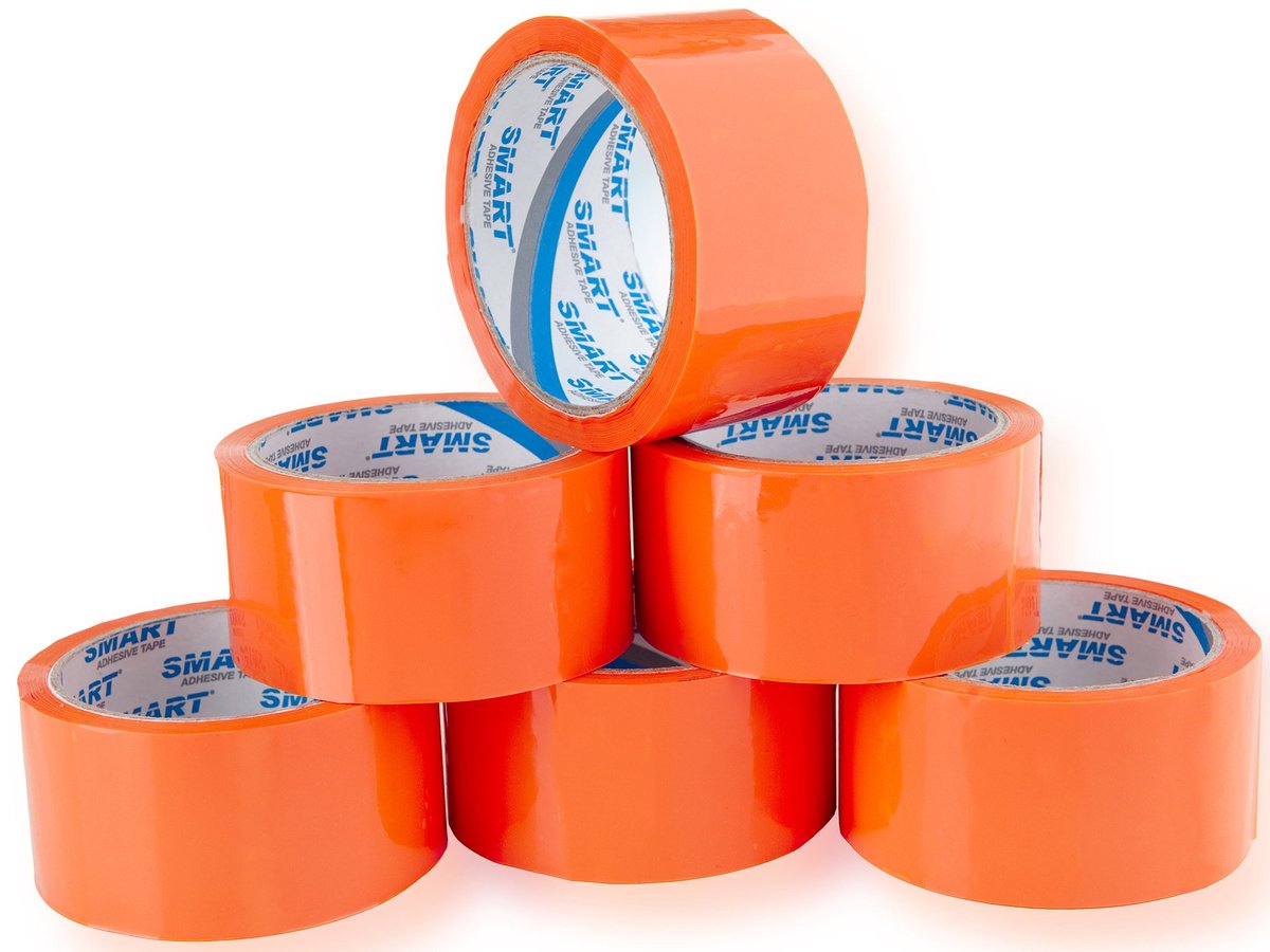 Smart Pakkingstape 48mm/50y Oranje - 6 Rollen