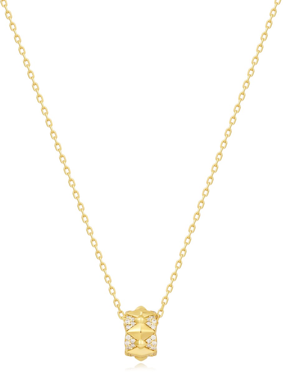 Ania Haie AH N053-02G Polished Punk Dames Ketting - Collier - Sieraad - Schakelketting - Zilver - Goudkleurig - 925 Zilver - Anker - 6 mm breed