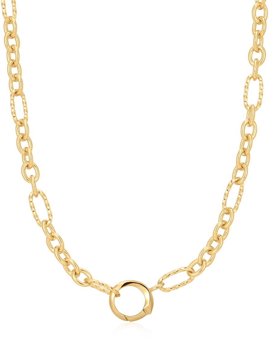 Ania Haie AH N048-03G Pop Charms Dames Ketting - Collier - Sieraad - Schakelketting - Zilver - Goudkleurig - 925 Zilver - Fantasie - 45 cm lang