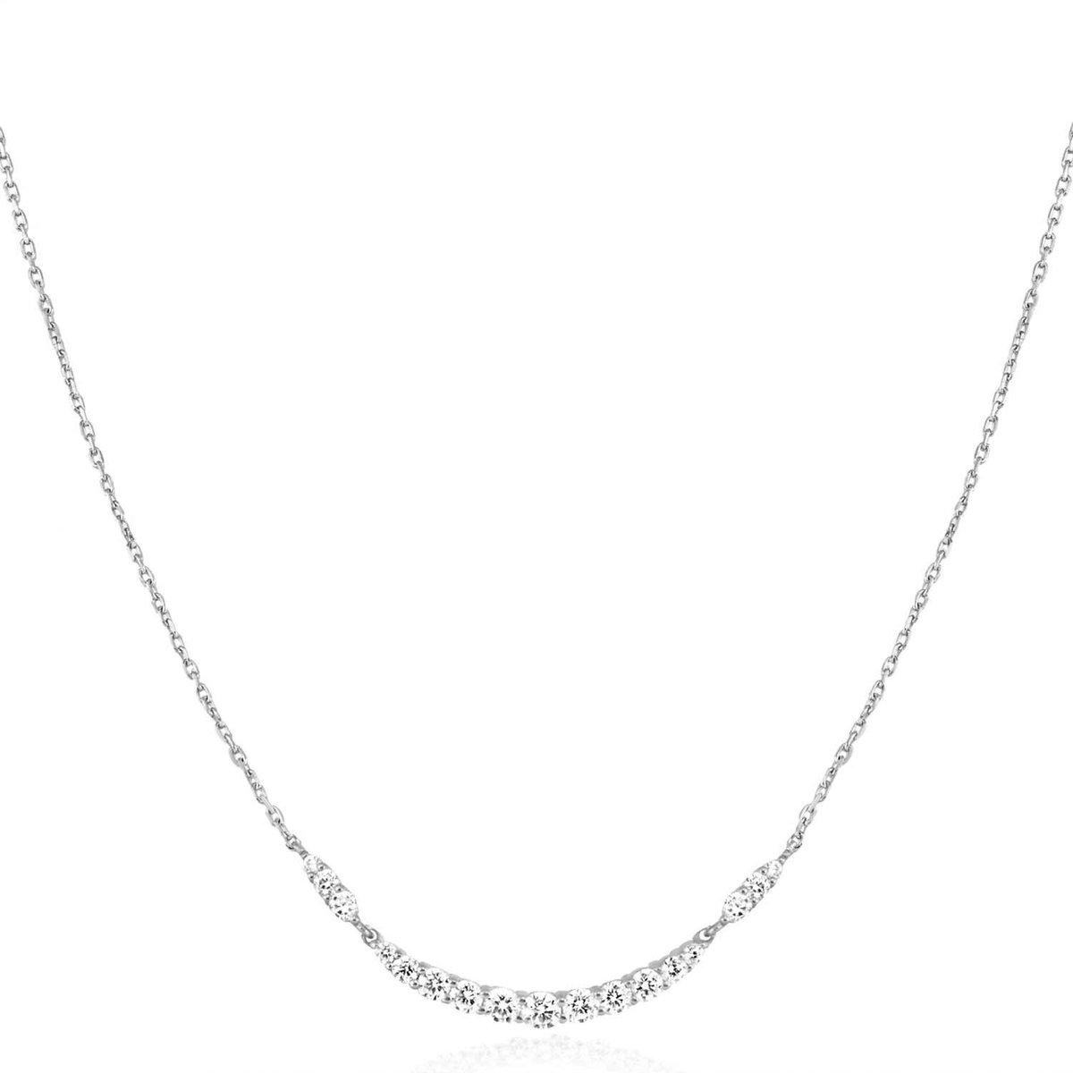 Ania Haie AH N056-02H Miss Twinkle Dames Ketting - Collier - Sieraad - Schakelketting - Zilver - 925 Zilver - Anker - 10 mm breed - 45 cm lang
