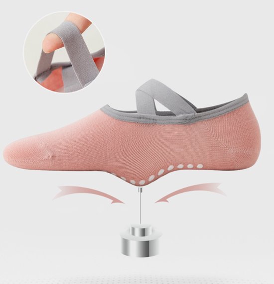 Sokken Antislip - Yoga Enkelsokken - One Size -Teen sokken - Huissokken - Fietssokken - 1 Paar - Laag Roze - Anti-slip slijtvast ademend - Huissokken Dames anti slip - Gripsokken voor Yoga Pilates Ballerina Ballet van Merkloos — afbeelding 5