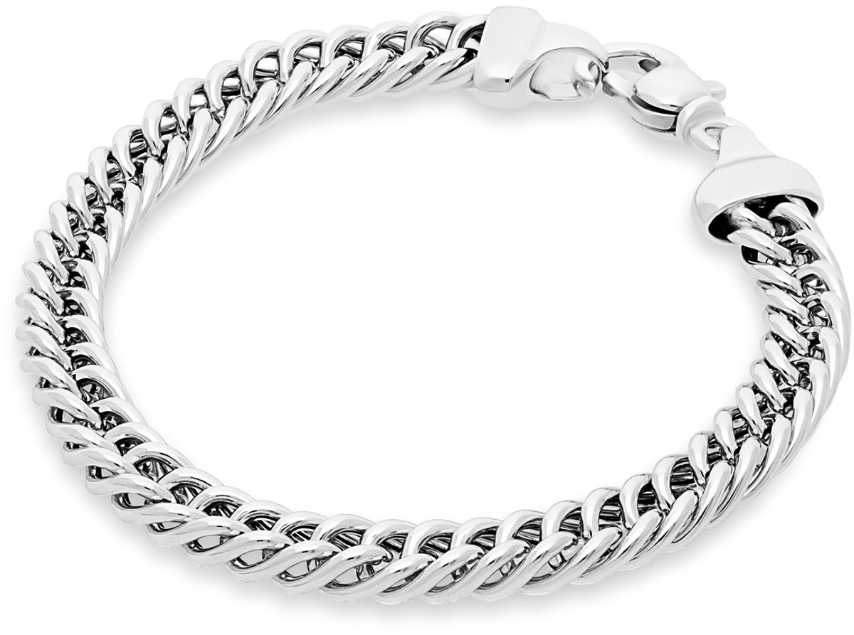 Glow 104.2388.20 Dames Armband - Schakelarmband - Sieraad - Zilver - 925 Zilver - 7 mm breed - 20 mm lang