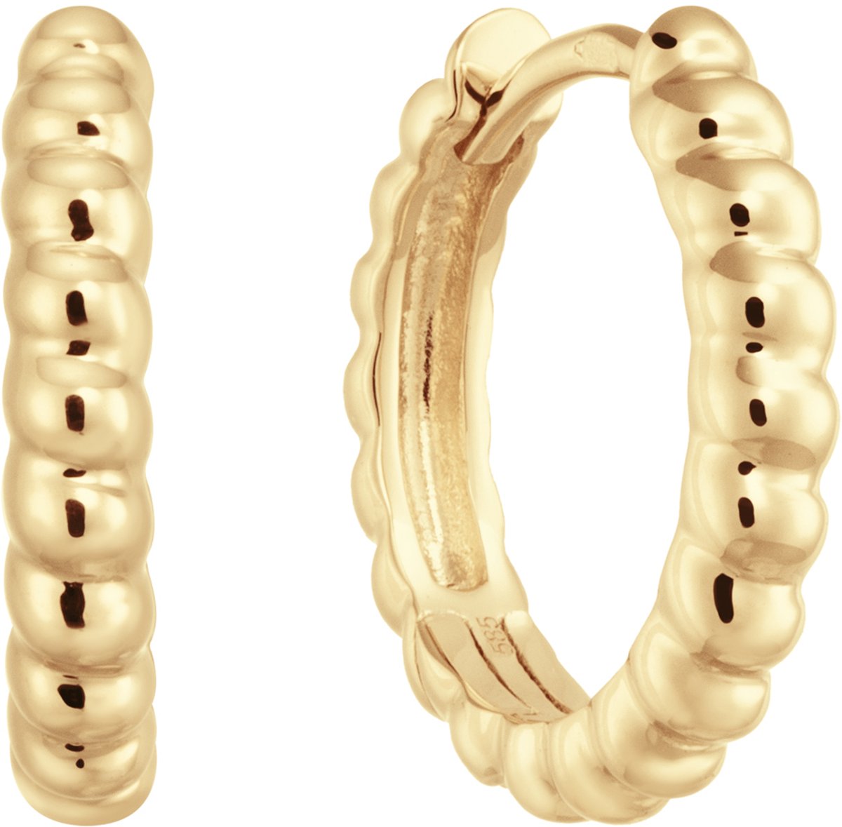 Glow 207.1224.00 Dames Oorbellen - Oorringen - Sieraad - 14 Karaat Goud - 14.5 mm lang