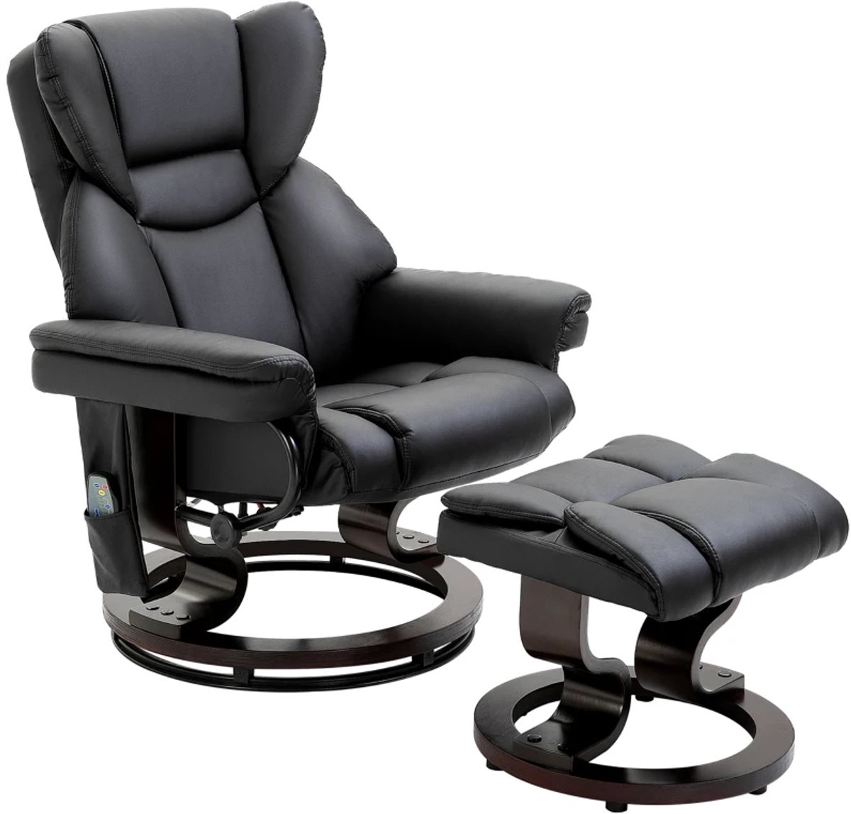ZYLARO Elektrische Massagestoel - Power Massagefauteuil met Voetenbank - 145 Graden Kantelbaar - Draaibaar - met Afstandsbediening - tot 160 kg - Relaxfauteuil - TV Stoel - Ligstoel - Lig en trilfunctie - Zwart