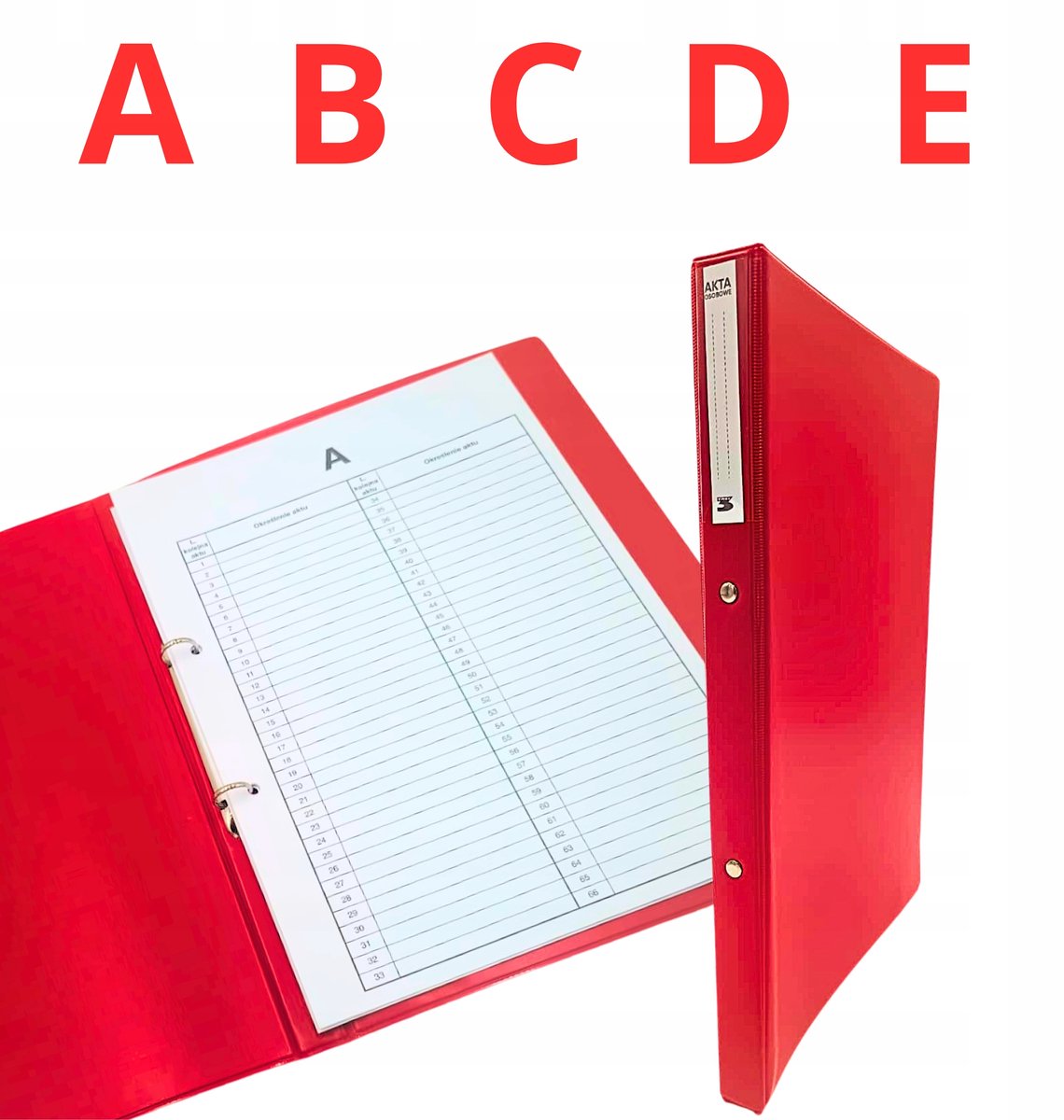 Persoonlijke Dossierkaart A4 20mm Rood - 5 Tabbladen