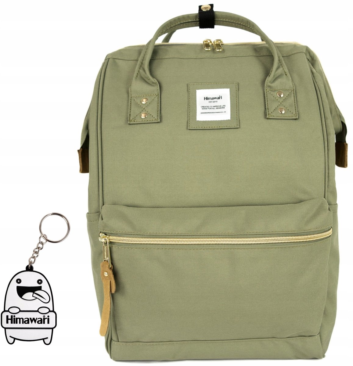 Himawari Classic Dames Rugzak Stad - Schooltas, Lichtgewicht Kaki