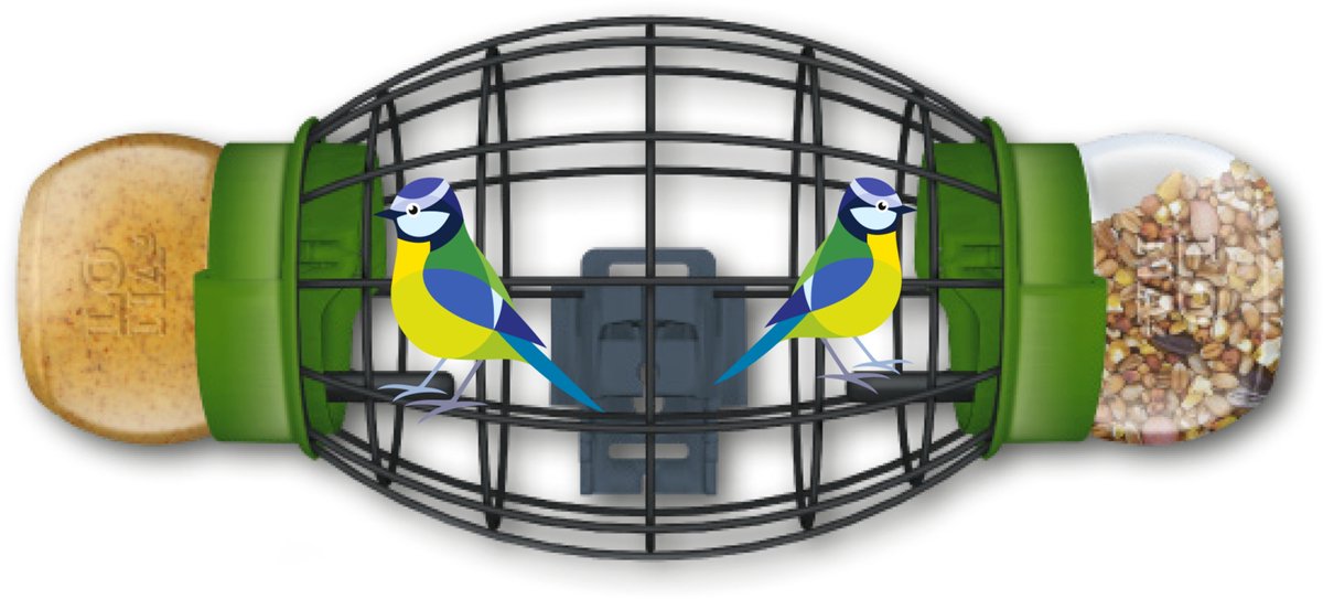 Lona Dubbele Zaden-Pindakaas Voerkooi + Gratis Pot Vogelpindakaas Pinda Kaas Pothouder Voerhouder