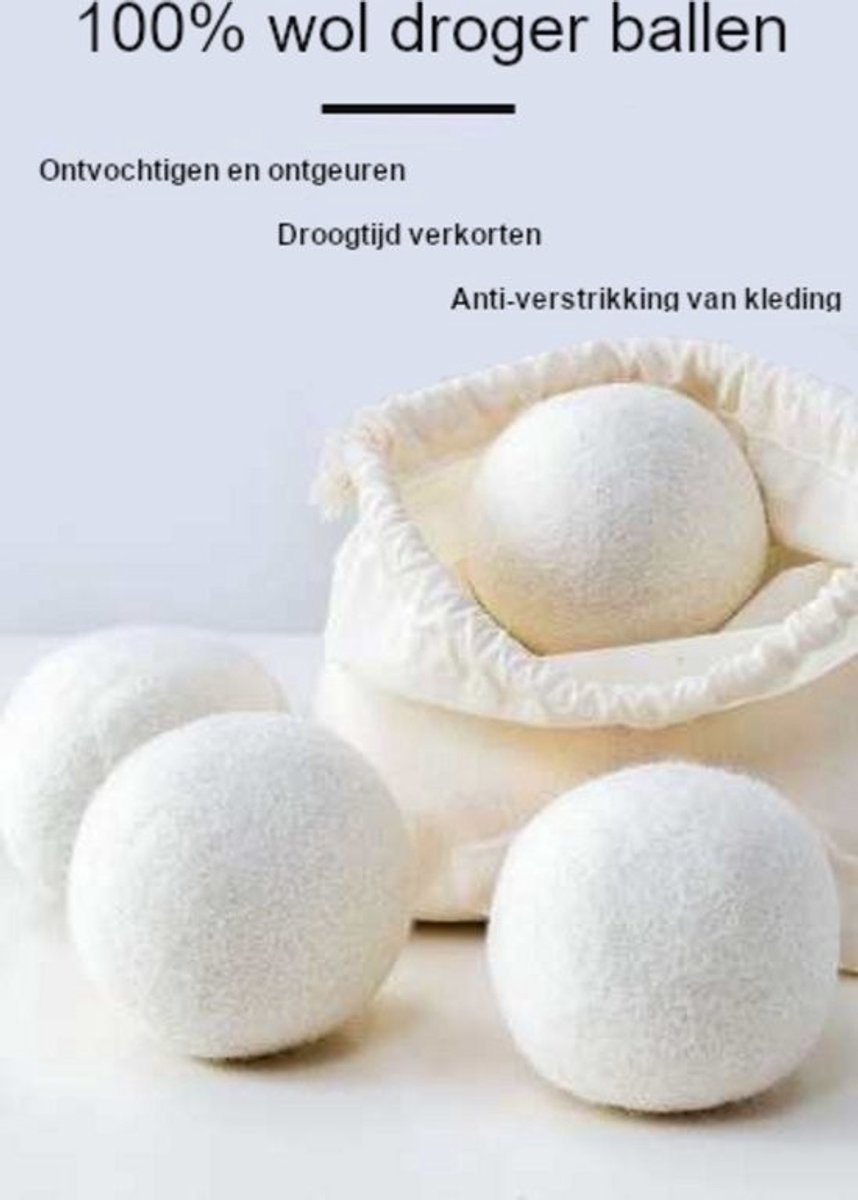 6 Stuks Wollen droogballen voor wasdrogers