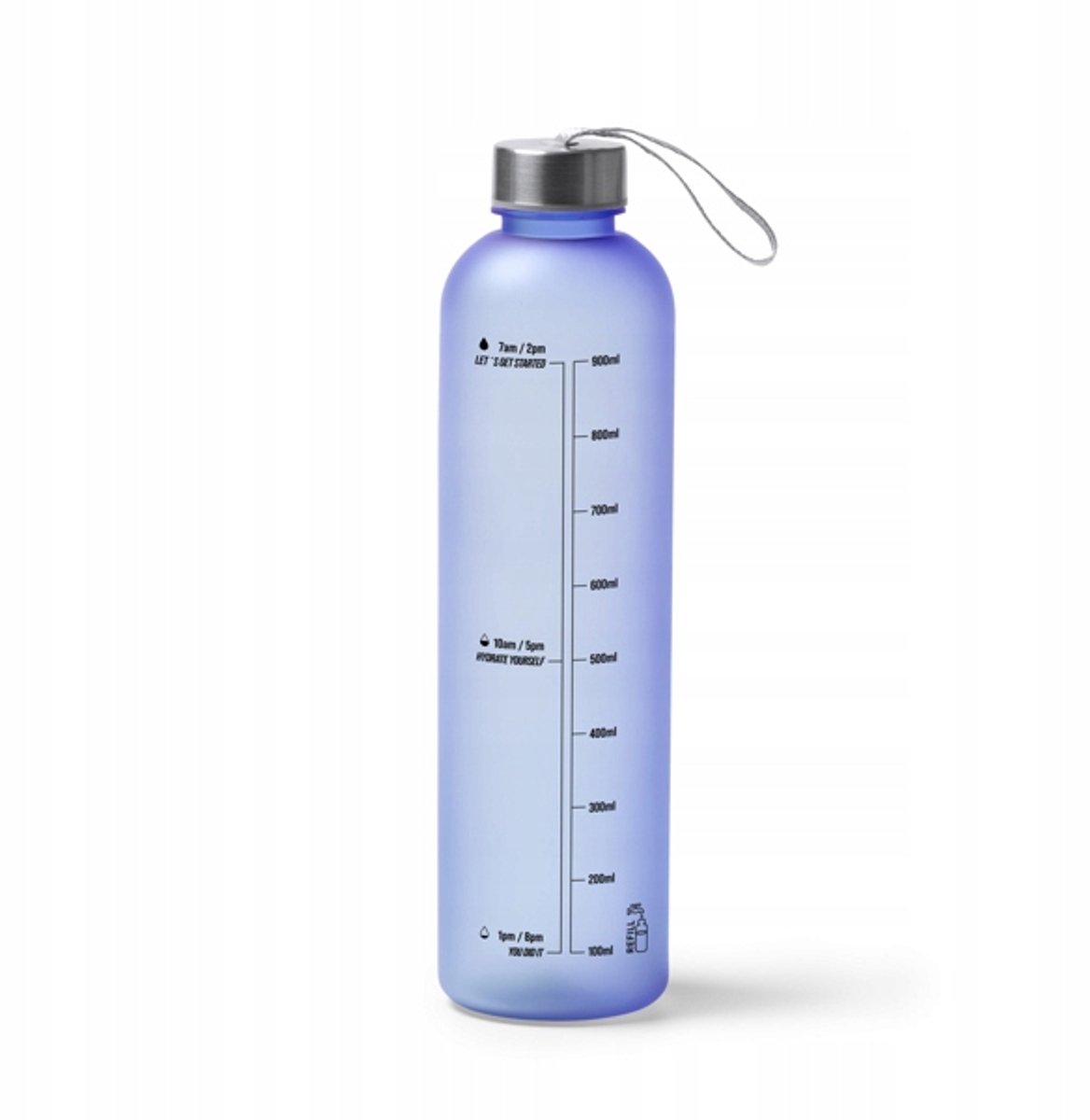 Motiverende Waterfles 1L met Maatstreep - Blauwe Sport Bidon