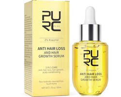 PURC Haarolie Serum 3in1 | 100% Puur | Biotine | Gemberolie | Ginseng | Keratine | Haargroei | Anti-Haaruitval | Haarverdikking | Hoofdhuidverzorging | Aromatherapie | Haarherstel | Natuurlijke Haarolie | Korean Skincare | Dikker Haar | Haarvolume |
