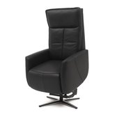 Swiss-Relax - Sta op stoel - Sereno - Zwart - Leer - gebruiksklaar afgeleverd - leder - draaibaar - elektrisch - relaxfauteuil