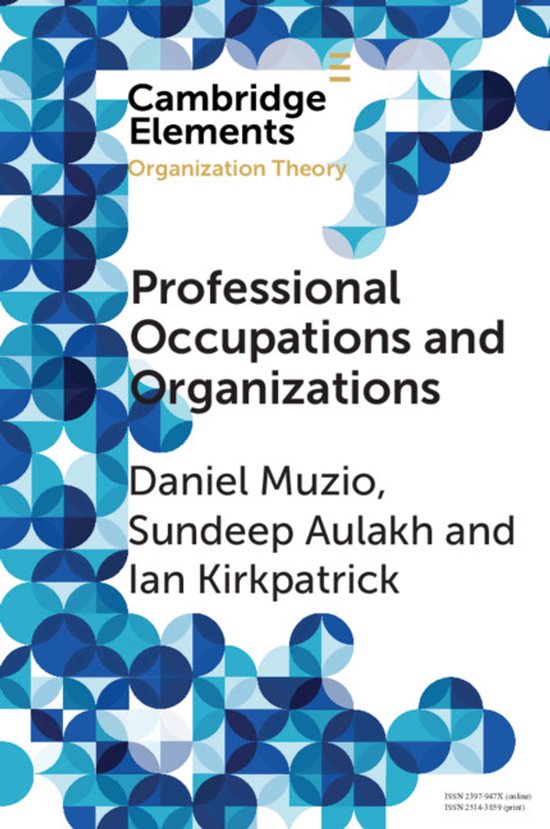 Elements in Organization Theory- Professional Occupations an ... - cover