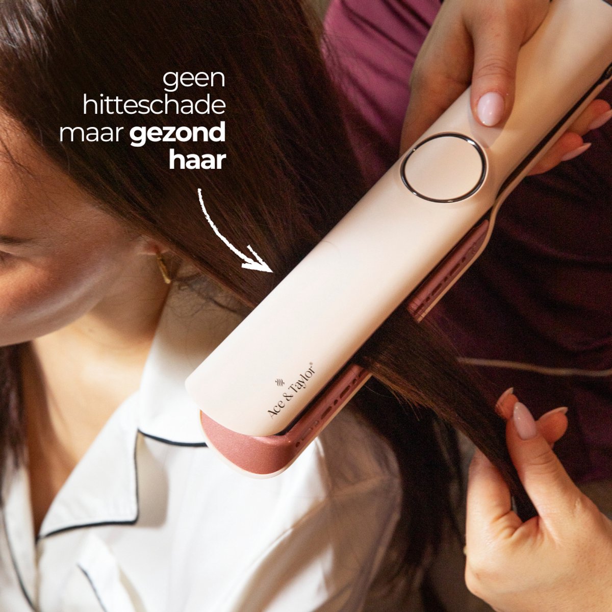 Ace & Taylor AirStraight PrecisionAir - 2 in 1 Stijltang & Föhn - Wet-to-Dry Airstraightner - Haardroger - Lucht Stijltang - Haarstyler - Coldshot - 80℃ t/m 160℃ - Premium Dupe - Geschikt voor alle haartypes - Pearl Slate (AS230) – foto 4
