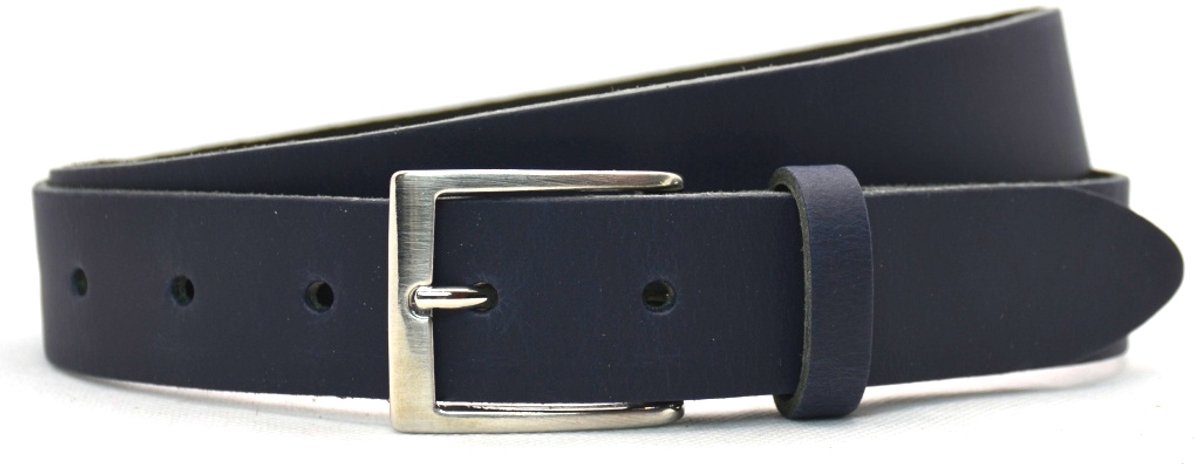 3cm blauwe riem - damesriem/herenriem - blauw - 100% leder - Maat 95 - Totale lengte riem 110 cm