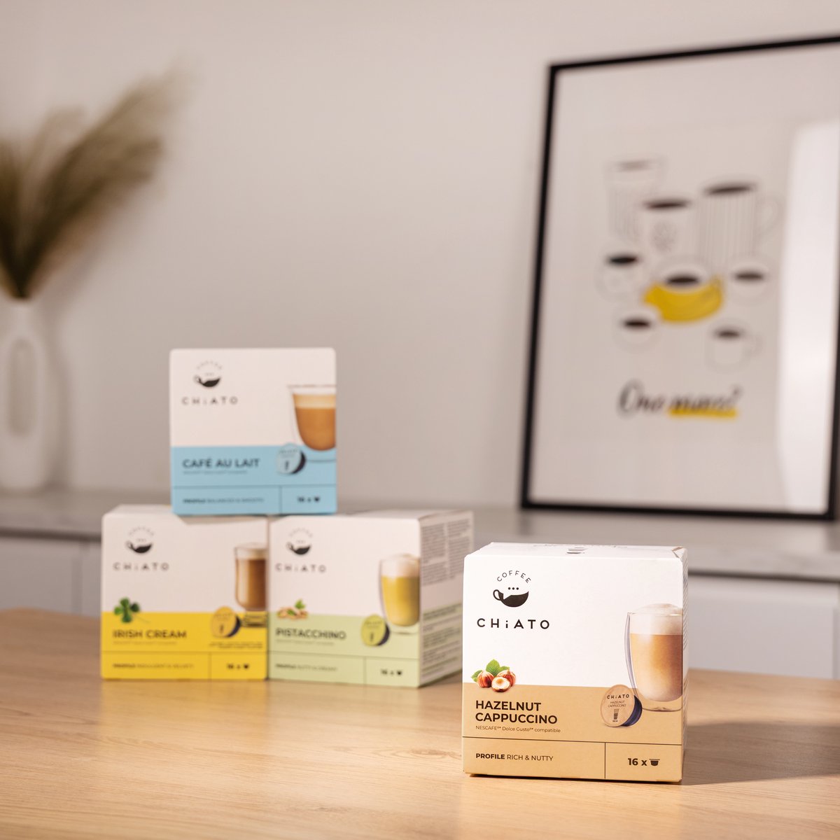 Koffiecapsules compatibel met NESCAFÉ® Dolce Gusto® CHiATO Hazelnut Cappuccino, 16 st.