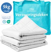 Ella Verzwaringsdeken 9 kg - OEKO-TEX Katoen Zwaartedeken 135 x 200cm - Weighted Blanket - Verzwaarde Deken - Wit