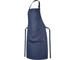 Viamart® - Professioneel Keukenschort - Kookschort - BBQ Schort - Schort - Horecakwaliteit - Verstelbare Gesp, Lange Koorden en 3 Praktische Grote Zakken - Unisex: Dames & Heren - Maat: One Size Fits All - Wasbaar op 60° - Donkerblauw