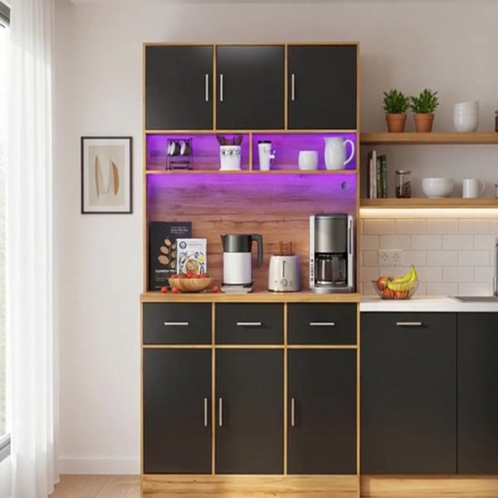 GIANTEX Keukenkast met werkblad, dressoir met laden en 2 deuren