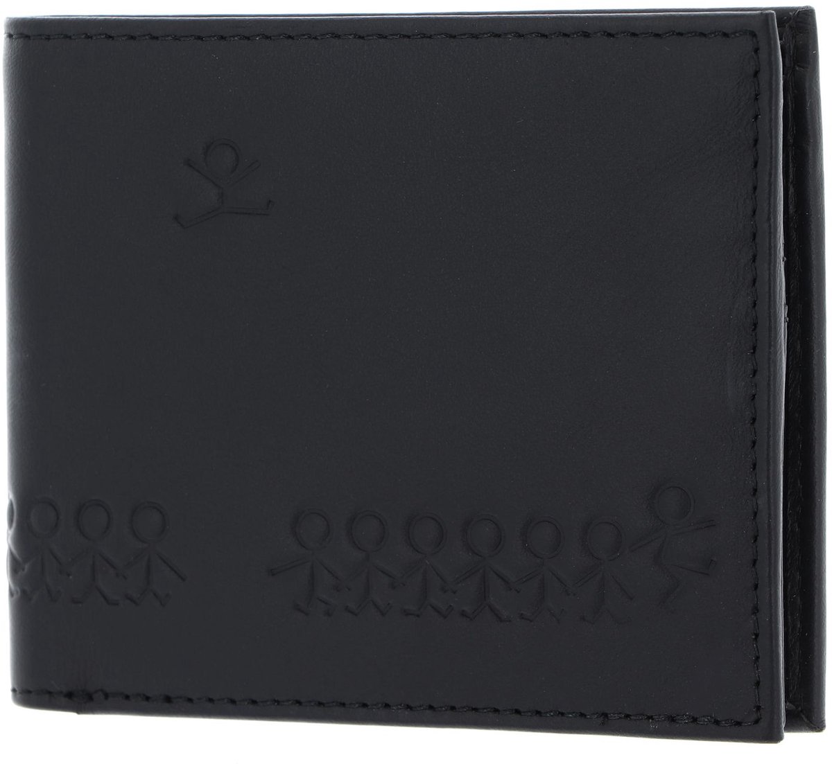 oxmox Leren portemonnee Leather Querscheinbörse Jumping Jack Embossed Black zwart