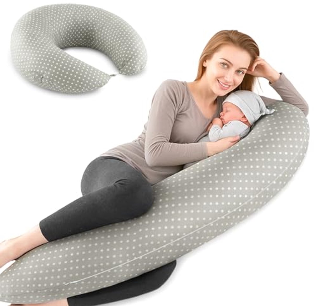 XXL Voedings- en Zwangerschapskussen voor Babykussen, Afneembaar en Wasbaar in Katoen, Comfortabel en Multifunctioneel