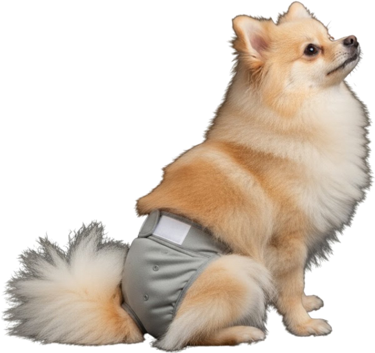 Loopsheidbroekje hond - grijs - maat S - voor kleine honden - herbruikbaar - hondenbroekje - hondenluier - loopsheid - ongesteldheid - voorkomt ongewenste zwangerschappen bij teefjes - milieuvriendelijk - verantwoord - perfecte pasvorm