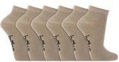 Bamboe sneakersokken | Verstevigde hak en teen | Kleur: Beige | Maat: Diverse maten | 6 paar