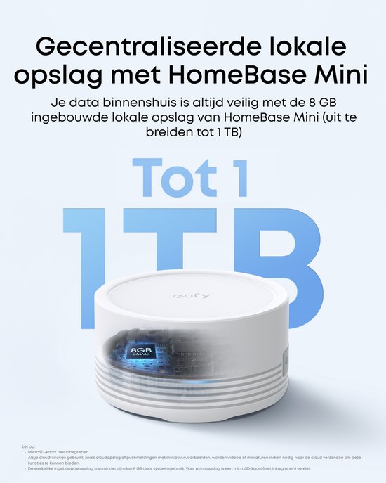 eufy Video Deurbel C30 + eufyCam C35 - Incl. 2 Camera, HomeBase Mini, Chime & SD Kaart – Beveiligingsset – Voordeelbundel