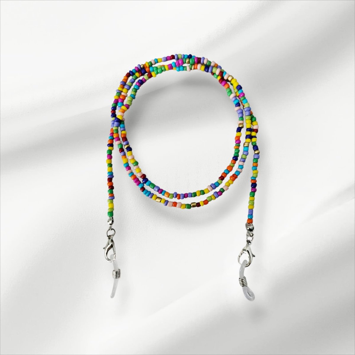 Brillenkoord Kraaltjes kleuren, Zilver | Youhomy accessoires Brillenkoord Cadeau voor meisjes | Brillenkoord dames Chain glasses | Sinterklaas cadeau| Verjaardag cadeau