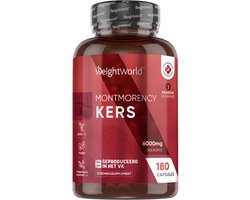 WeightWorld Montmorency Zure Kersen capsules - 6000 mg - 180 capsules voor 3 maanden voorraad - Vegan