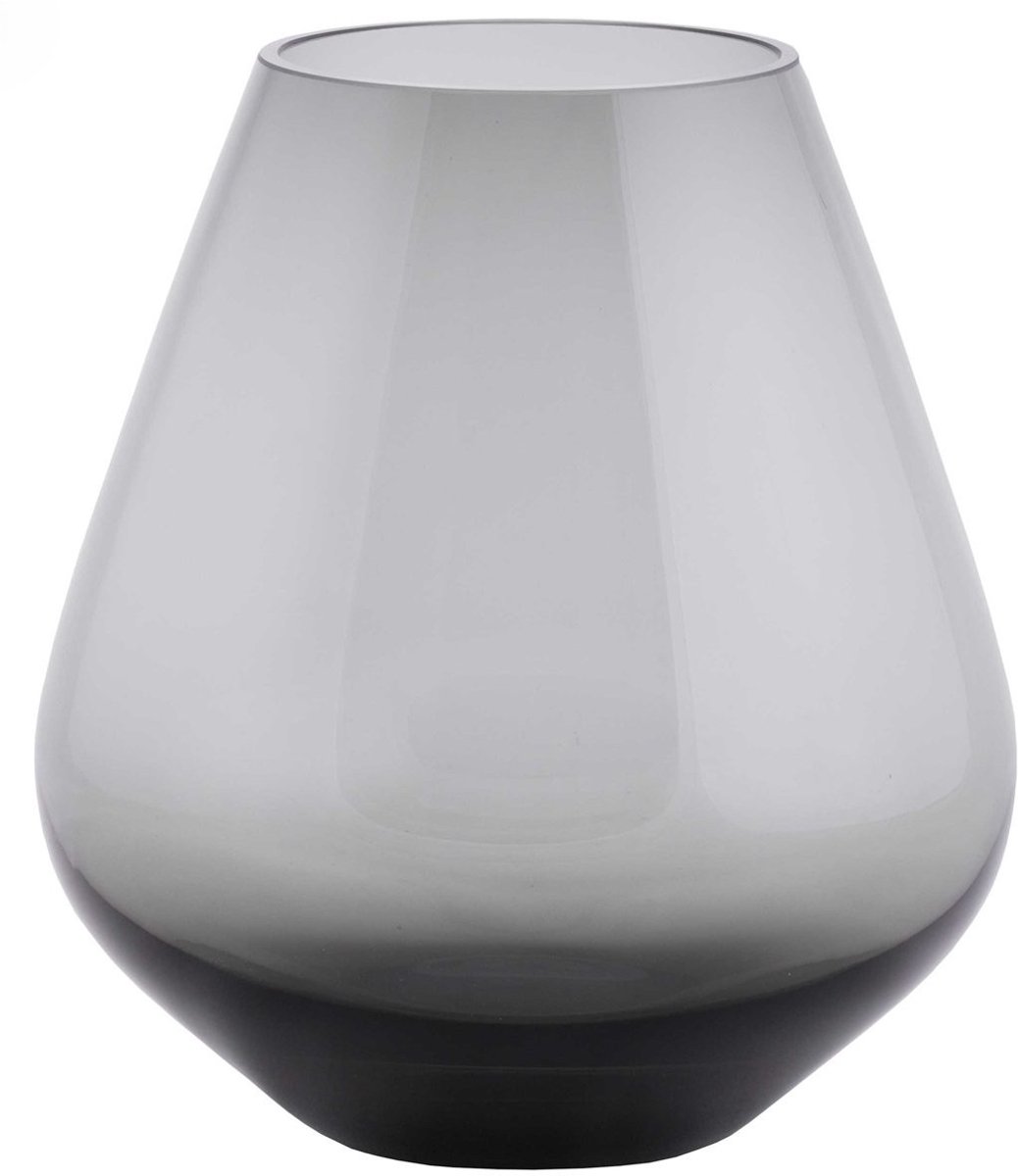 Vase The World Glazen vaas Tasman - Ø18 x H20 cm Grijs