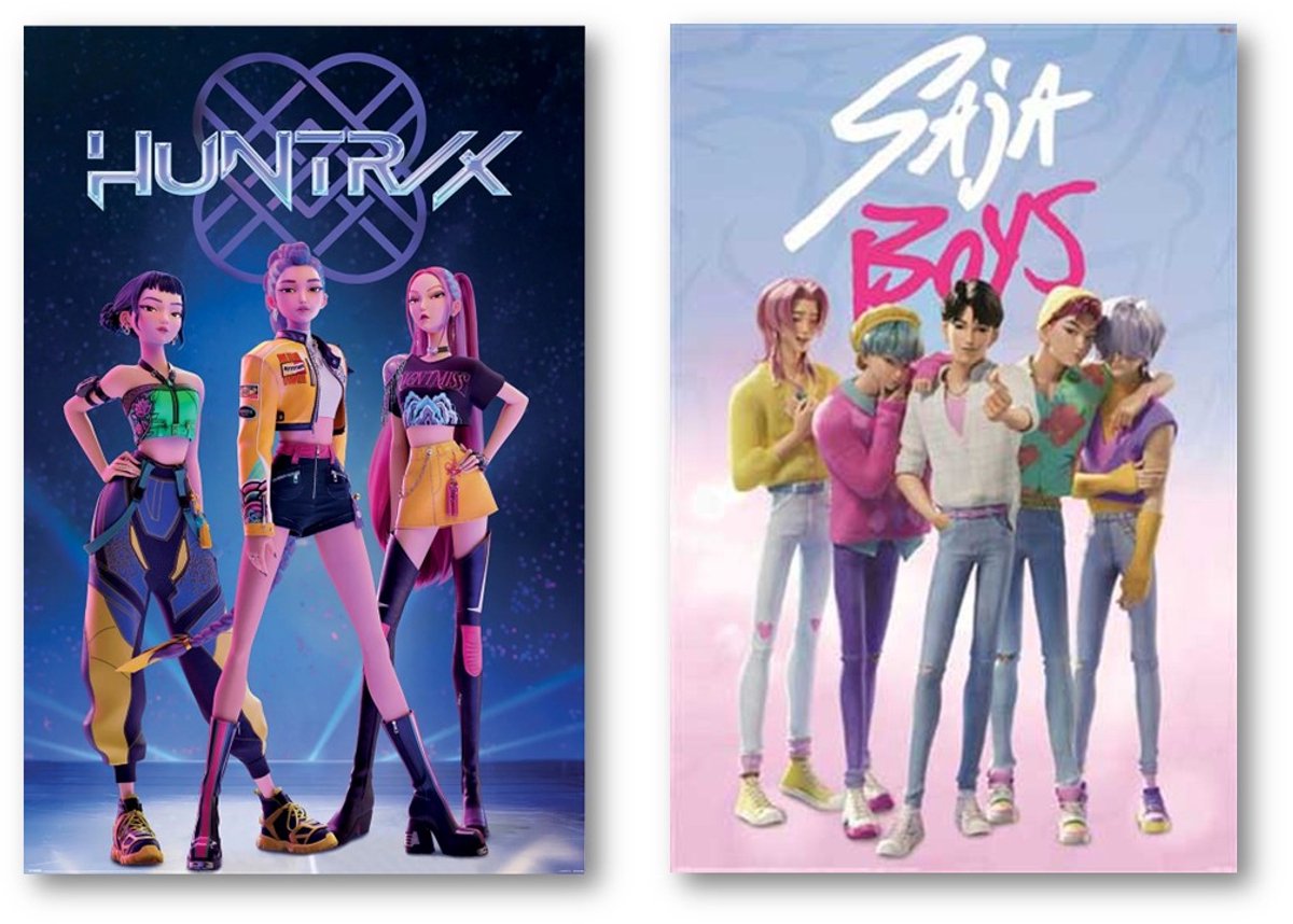 Pyramid Kpop Posters - Twee posters - Demon Hunters Thema – Formaat 61 x 91,5 cm – Wanddecoratie Multi