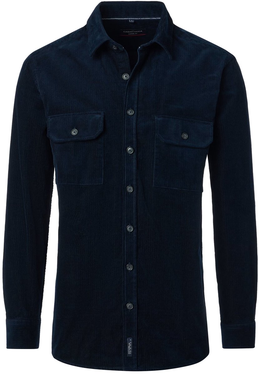 Casamoda Casual hemd korte mouw Blauw Kent Casual Fit 454482600/100