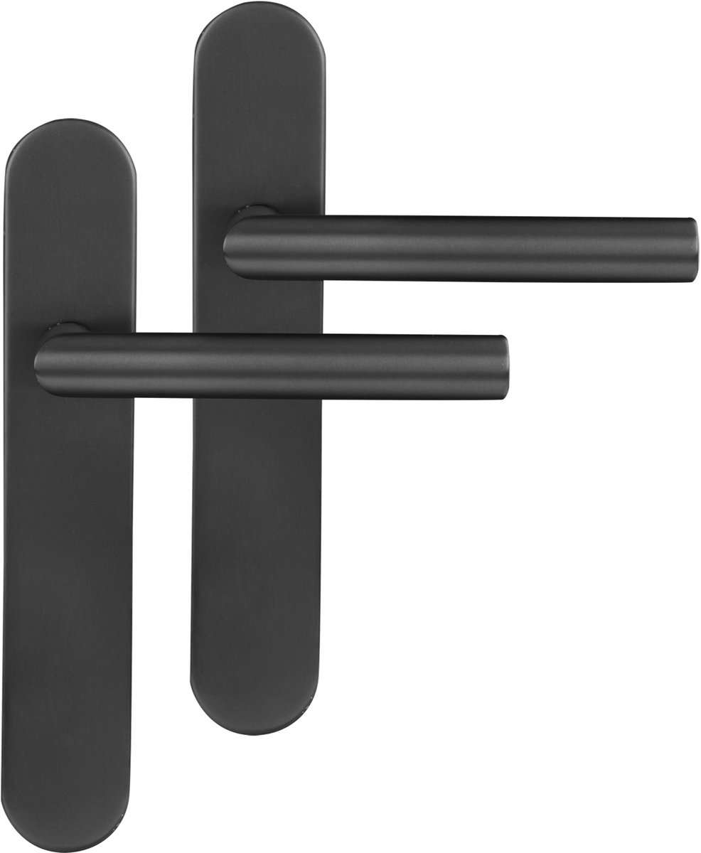 Differnz | Amsterdam deurkruk | ovaal schild | blind | gun metal