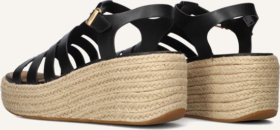Espadrilles à plateforme FitFlop . Sandales compensées style pêcheur en cuir NOIR - Taille 37