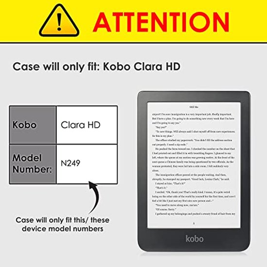 Kobo Clara HD Hoes - Origami Stijl Stand Case - Dun, Licht en Beschermend met Automatische Slaap/Wakker Functie - Zwart — afbeelding 2