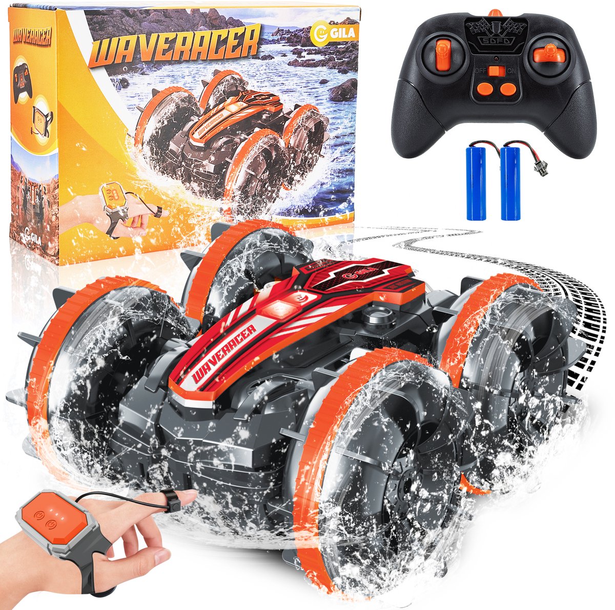 GILA Bestuurbare auto - 1,5u Speelplezier 2 Accu's - Race Auto Afstand bestuurbaar – RC Auto – 100 meter bereik - Polsbesturing