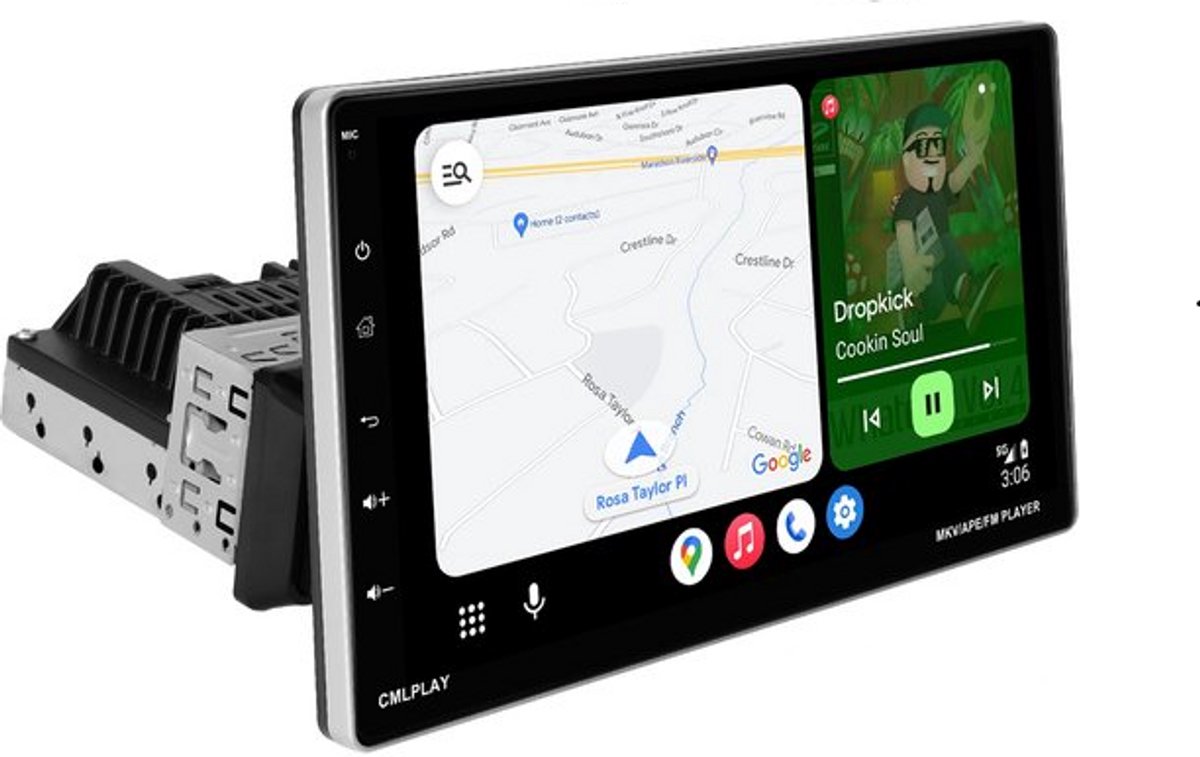 Boscer® 1Din Autoradio - Android 13 - Apple Carplay & Android Auto (Draadloos) - 9 Inch HD Verstelbaar Touchscreen - 2+64GB - Navigatiesysteem - Bluetooth - USB - GPS - WIFI - HD Achteruitrijcamera & Microfoon