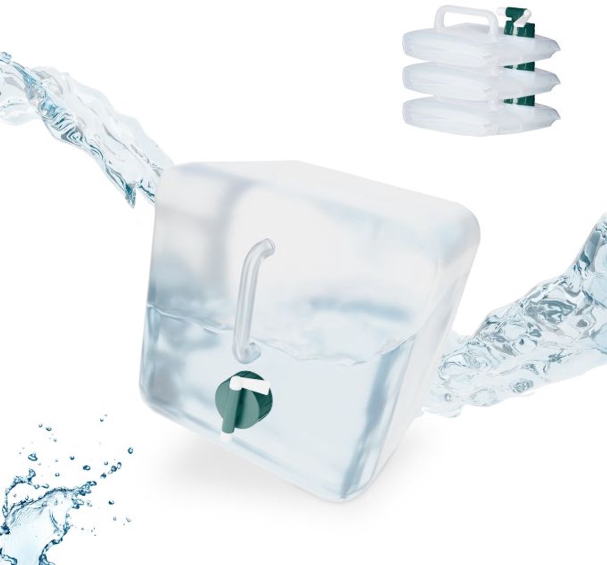 Doodadeals® Opvouwbare Jerrycan – Met Kraantje – Water Jerrycan met Kraan – BPA-vrij – Waterzak – 20 Liter – Set van 2 - Groen