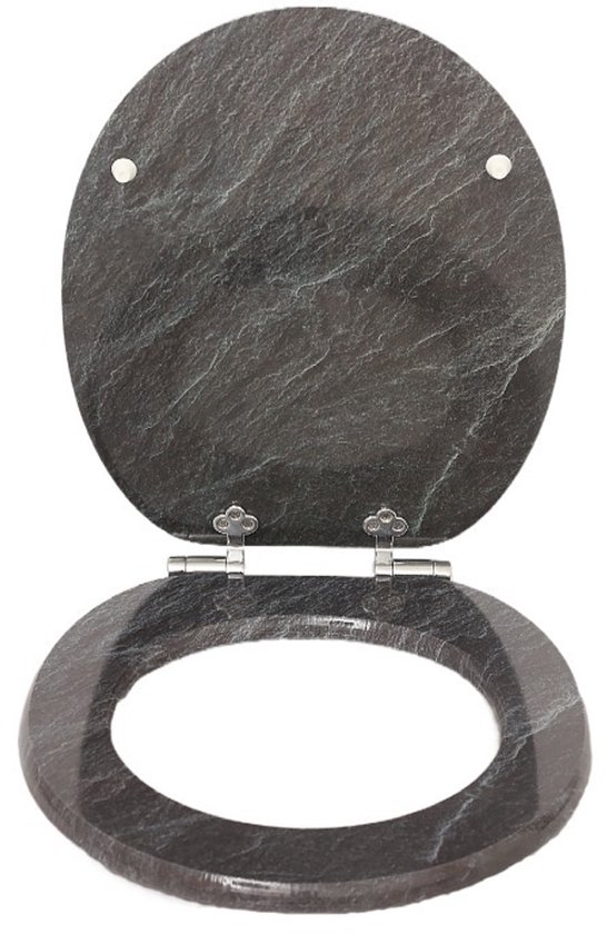 XMTECH Toiletzitting met softclosemechanisme, universele maat, toiletbril van hard plastic, wc-deksel van duroplast, strand