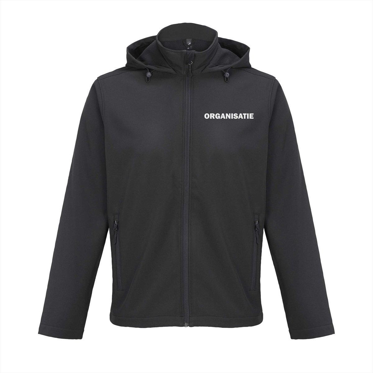 ORGANISATIE Softshell jas met capuchon Waterafstotend 2-laags Zwart