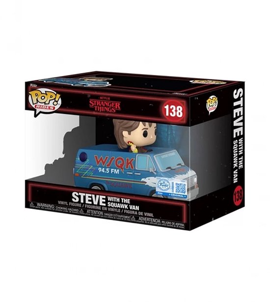 Stranger Things POP ! Rides Deluxe Vinyl Steve avec The Squawk Van Exclusive 9 cm
