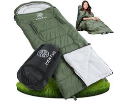 Ventus Comfort Slaapzak - Slaapzakken Volwassenen & Kind - Sleeping Bag - Lichtgewicht - Dekenmodel - 185 x 83 cm - Groen