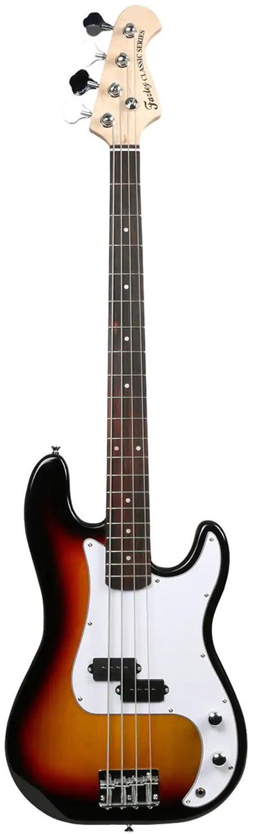 Fazley FPB118 Sunburst elektrische basgitaar + versterker + kabel