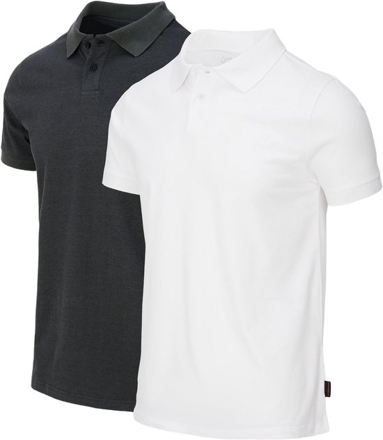 Polo Undiemeister - Polo homme - T-shirt - Hypoallergénique et antibactérien - Infroissable - Extra doux - Wit et Grijs - Antitranspirant - XXL