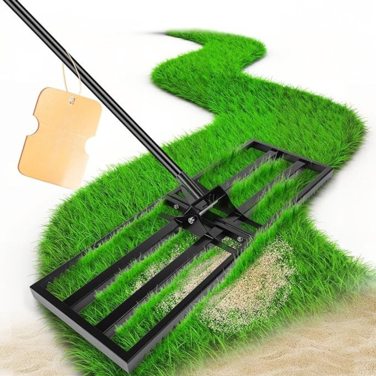 Lexium Gazonrakel - Grasrakel - Tuinrakel - Egaliseerrakel - Topdressing - Zand verdelen - Tuinieren - Gazon egaliseren - RVS - Ergonomisch