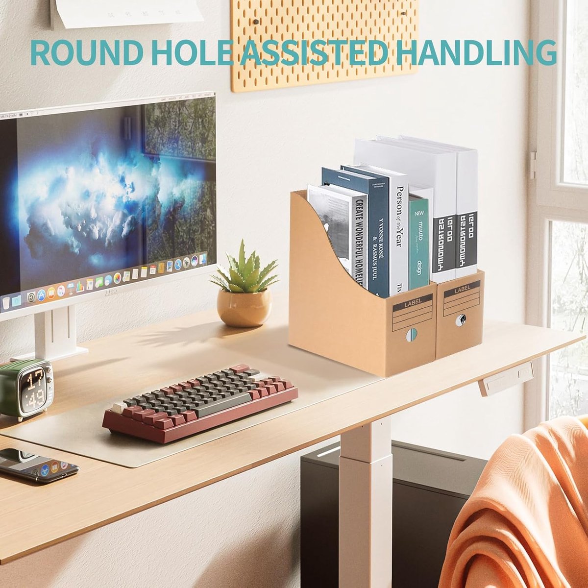 Candala Tijdschriftenhouder - Documentenhouder van kunststof met 10 Stuks - georganiseerde opbergruimte voor thuis en kantoor