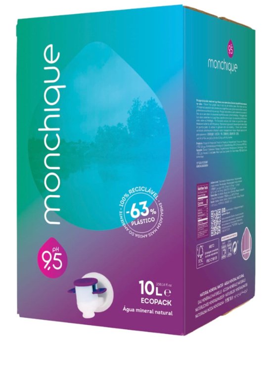 Agua Monchique 9.5 PH, Alkalisch water uit Portugal - 10 liter BiB per 2